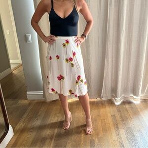 1970’s Vintage Edith Flagg Midi Boho Floral Three Flags Skirt Gorgeous!